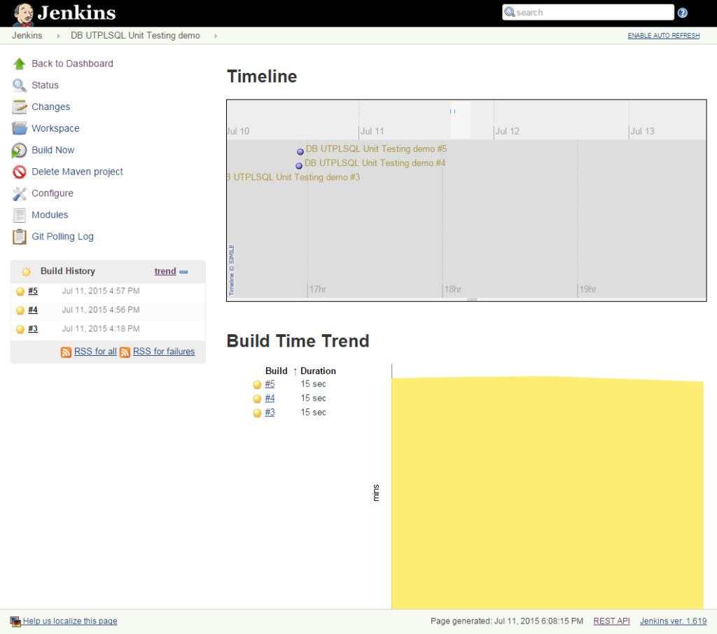 Jenkins-job-timeline(utplsql)